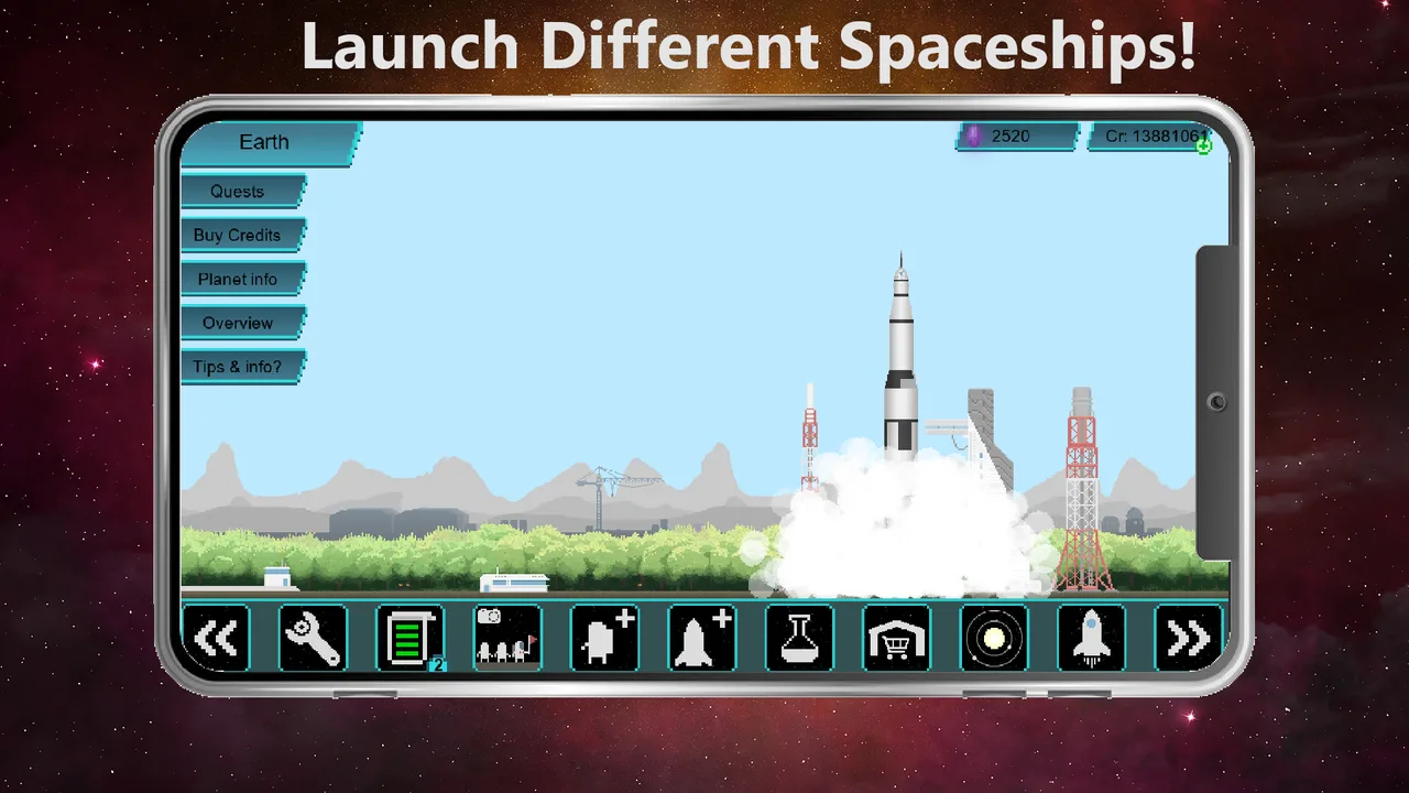 Launch different spaceships